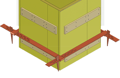 Coffrage latte et coin