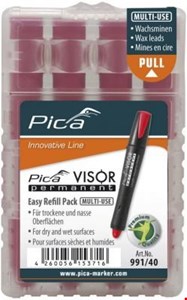 VISOR Permanent Marker REFILL PACK, ROUGE