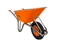 Brouette 110L bac polypropylène roue increvable