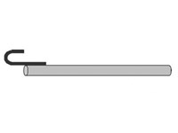 Canne d'amarrage galvanisée 0.5m