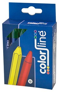 Craie de cire, hexagonal, enrobé - 12 cm - ROUGE