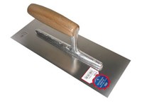 Plâtresse INOX, manche bois, support alu, flexible - 260 x 1