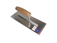 Plâtresse INOX, manche bois, support alu, flexible - 260 x 1