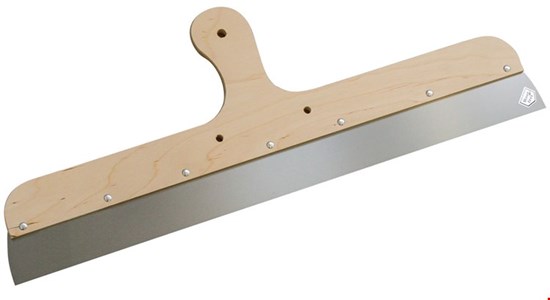 Couteau à enduire, manche bois, lame rigide - INOX 500 mm