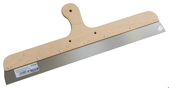 Couteau à enduire, manche bois, lame rigide INOX 600 x0,7 mm