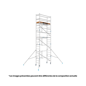 Kit d'échafaudage pliant en aluminium Hauteur de Travail 6.50m 