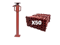 Lot de 50 Étrésillons en acier 0.7m à 1.30m