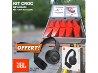 Caisse de rangement avec 52 sabots de serre-joints Croc