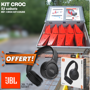 Caisse de rangement avec 52 sabots de serre-joints Croc