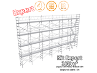 Kit échafaudage EXPERT 160m² cadres en 1m acier galvanisé