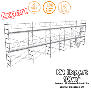 Kit échafaudage EXPERT 90m² cadres en 1m acier galvanisé