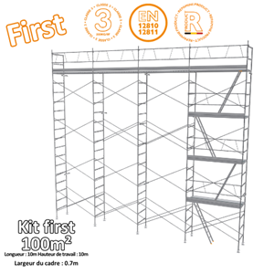 Kit échafaudage FIRST 100m² cadres en 0.7m acier peint