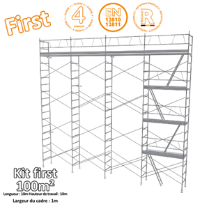 Kit échafaudage FIRST 100m² cadres en 1m acier galvanisé