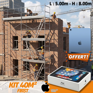 Kit échafaudage FIRST 40m² cadres en 1m acier peint