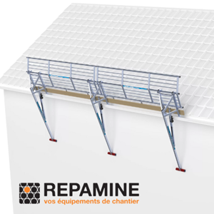 Système de protection temporaire sur toiture avec une inclinaison < 60° en aluminium L. 6m 