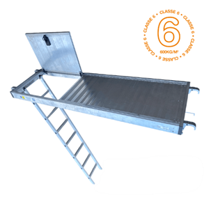 Plancher à trappe 2mx0.6m en aluminium avec échelle d'accès classe 6 