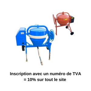 Bétonnière 350L électrique tractable + 165L Limex offerte 