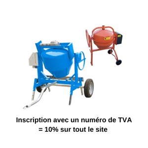 Bétonnière 350L électrique tractable orion + 165L Limex offerte