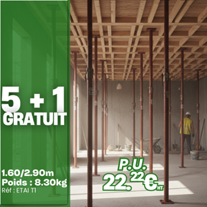 Promo - Étai en acier 1m60 à 2m90 déployé