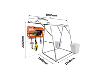 Treuil de levage 300kg monophasé 230V sur portique de 3m IORI 